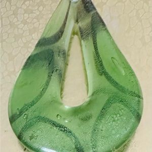 Beautiful green glass necklace pendant
